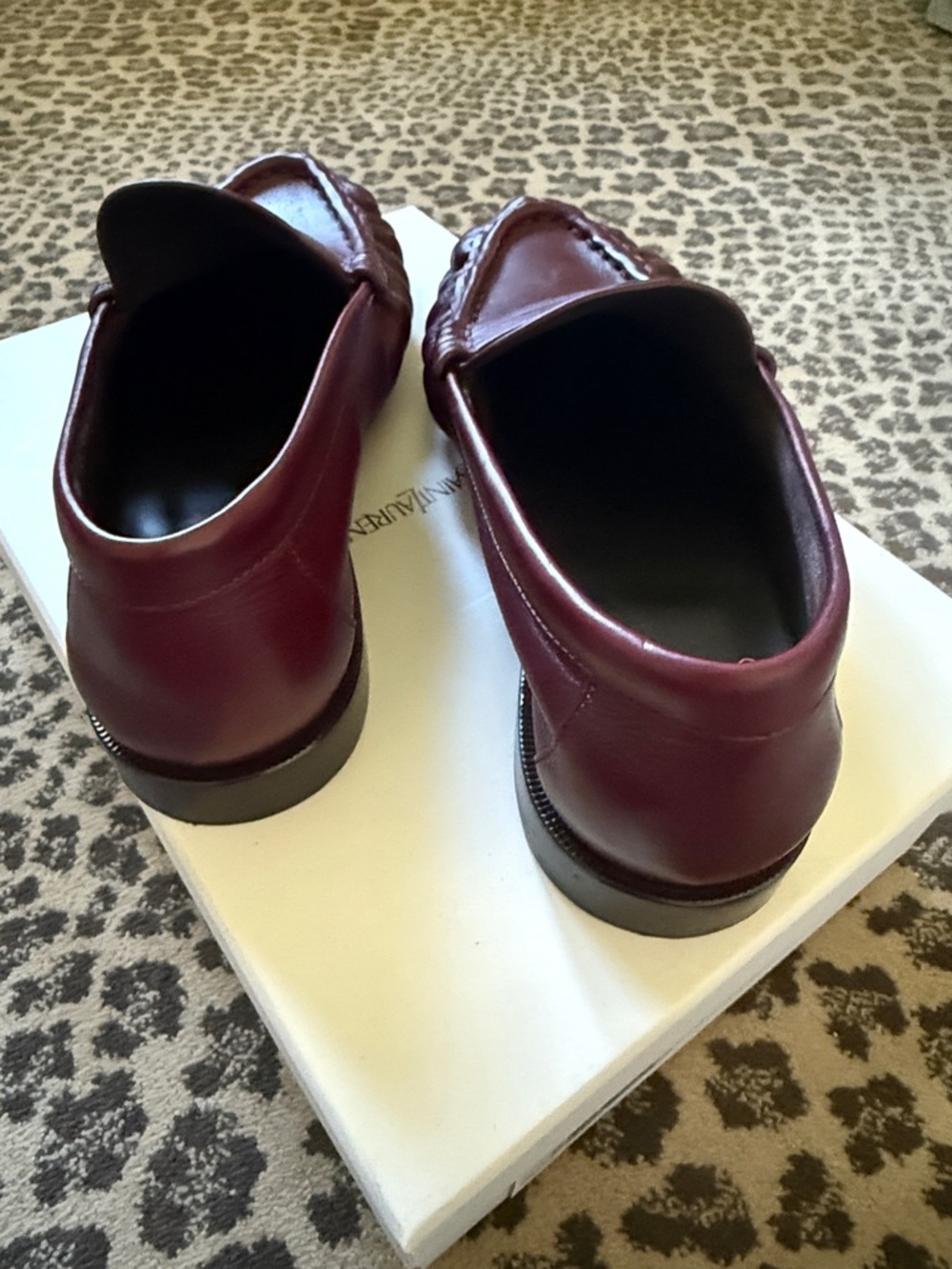 Saint Laurent Burgundy Leather Penny Loafers - Picture 4 of 15